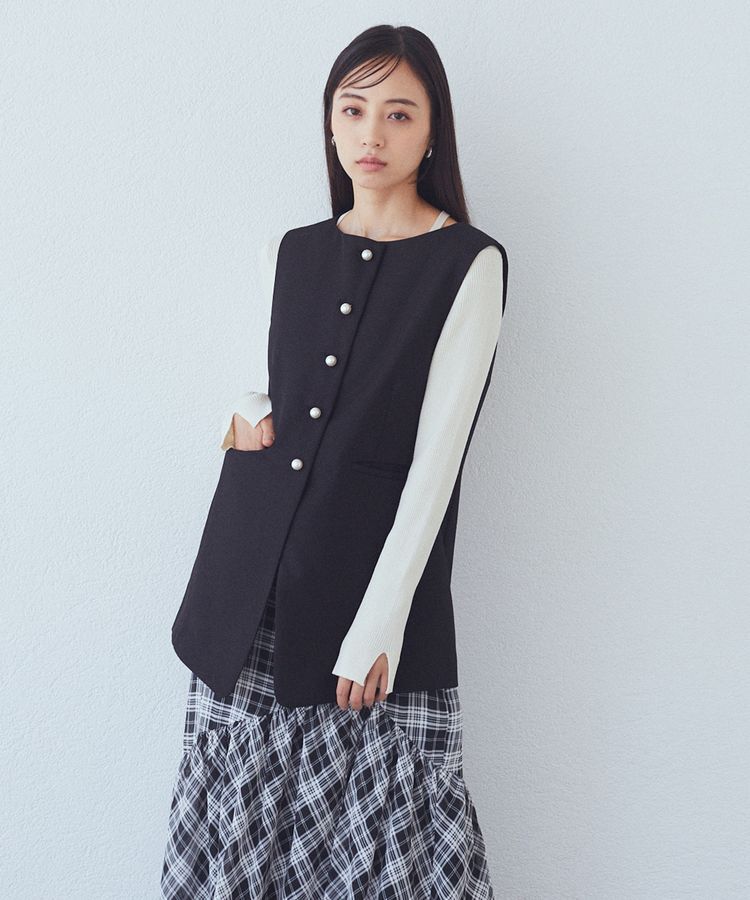 earth music&ecology「パールボタンジレ」|ベスト・ジレ|