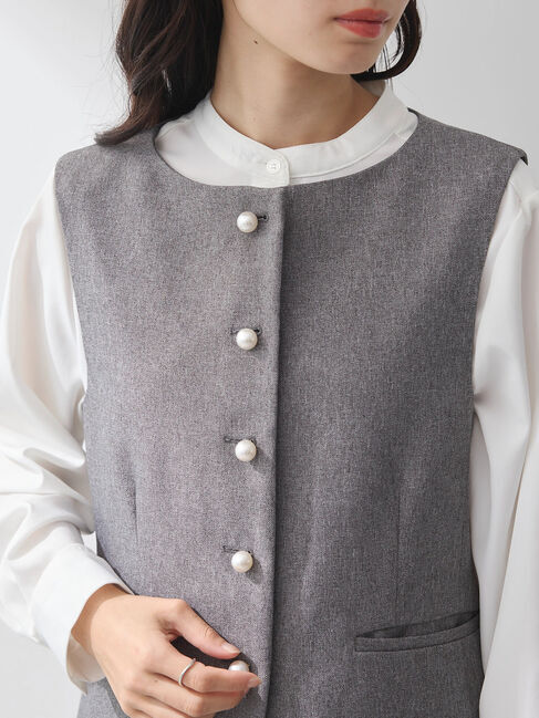 earth music&ecology「パールボタンジレ」|ベスト・ジレ|