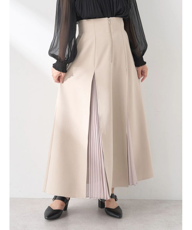 earth music&ecology「マチプリーツスカート」|フレア|Beige
