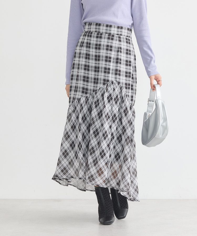 earth music&ecology「イレヘムチェックスカート」|スカート|チェックブラック