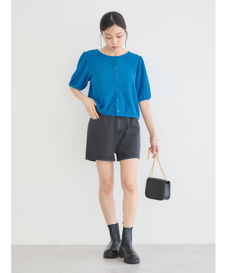 earth music&ecology「前後2wayパフスリーブカーディガン」|カーディガン|