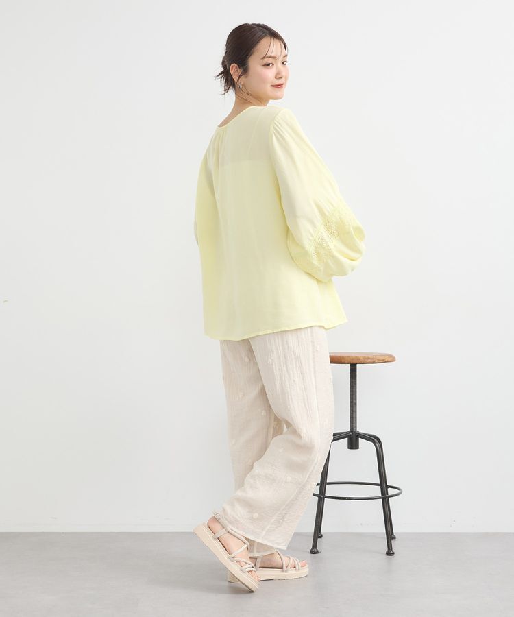 earth music&ecology「レーヨンレースデザインシャツ」|シャツ・ブラウス|