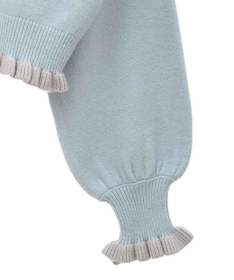 earth music&ecology「配色フリルカラーニットプルオーバー」|ニット・セーター|