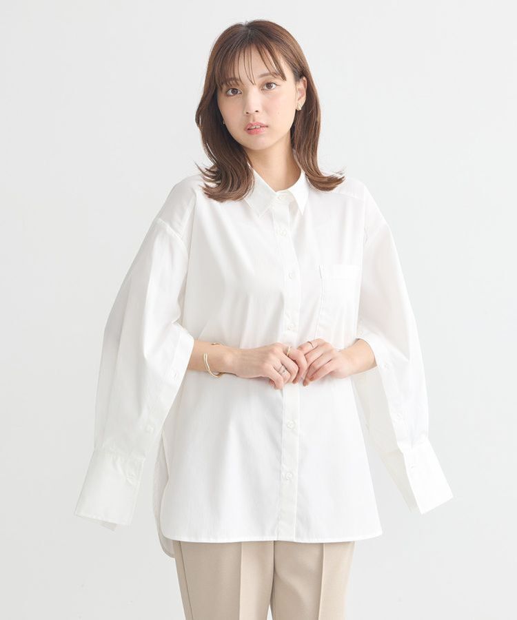 earth music&ecology「2wayマントスリーブシャツ」|シャツ・ブラウス|Off White