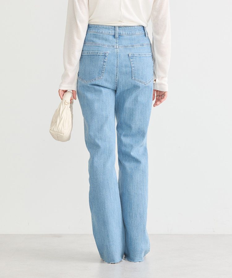 earth music&ecology「セルフカットフレアデニムパンツ」|デニム|