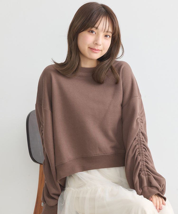 earth music&ecology「ドロストスリーブスウェット」|スウェット・ジャージ|Brown