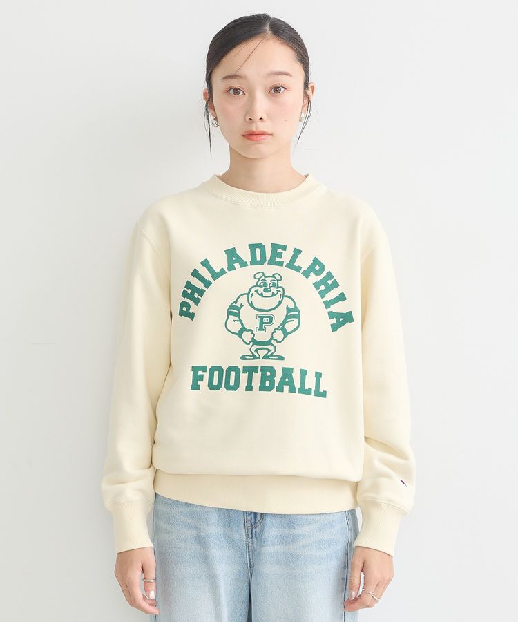 earth music&ecology「チャンピオン　emaeプリント裏毛プルオーバー」|スウェット・ジャージ|