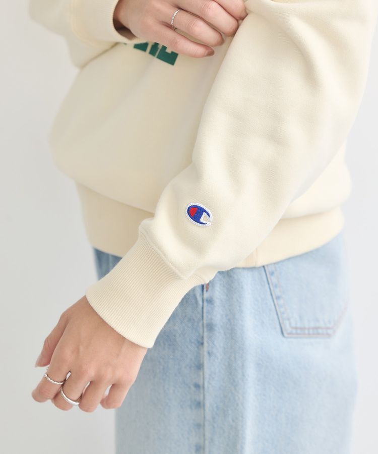 earth music&ecology「チャンピオン　emaeプリント裏毛プルオーバー」|スウェット・ジャージ|