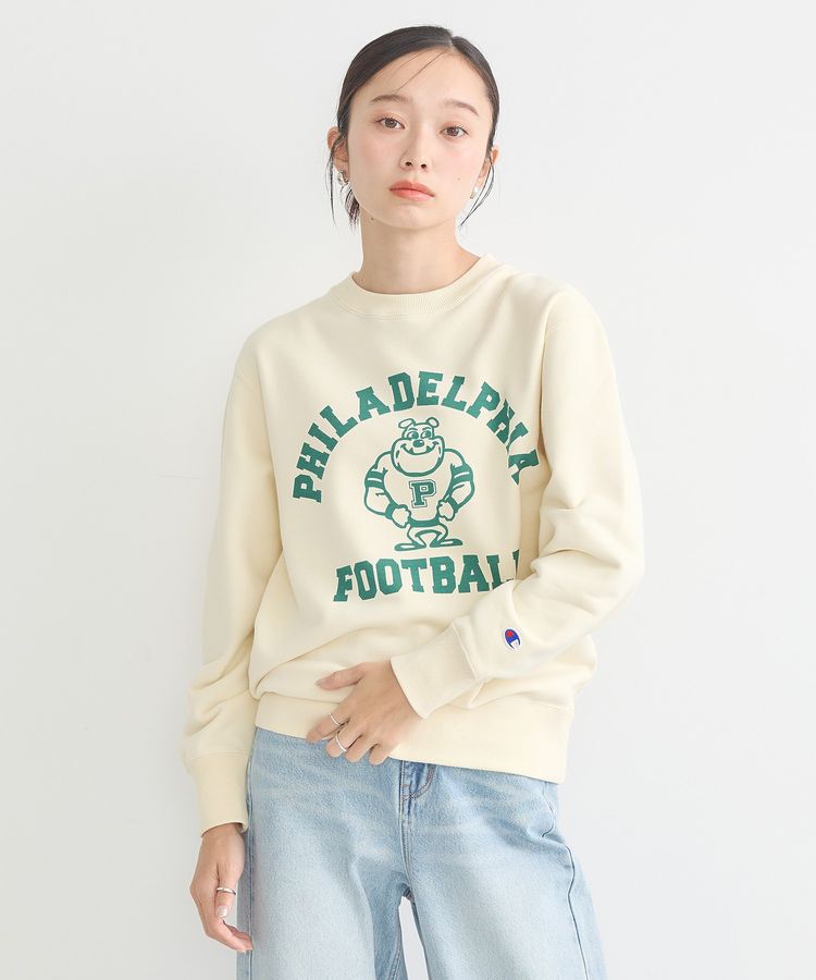 earth music&ecology「チャンピオン　emaeプリント裏毛プルオーバー」|スウェット・ジャージ|