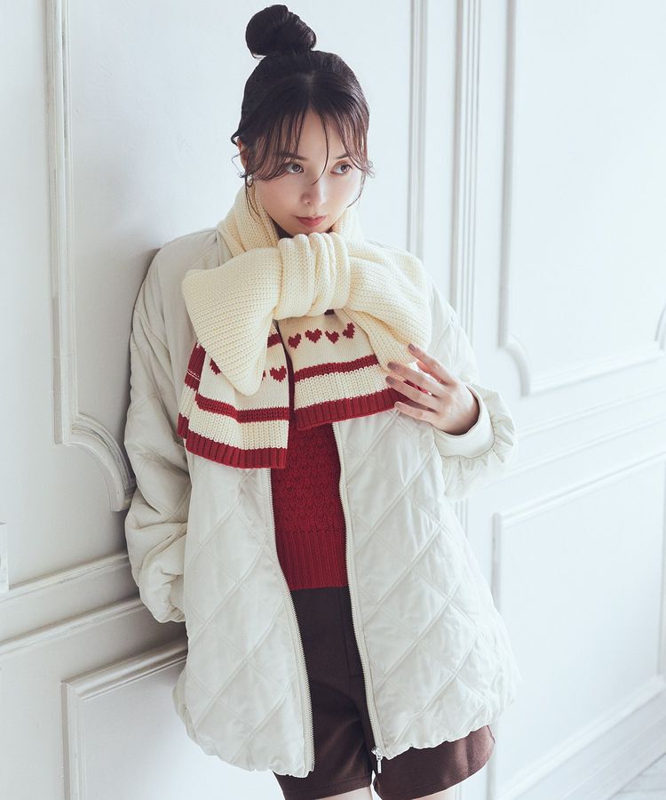 earth music&ecology「ミニハートニットマフラー」|マフラー|