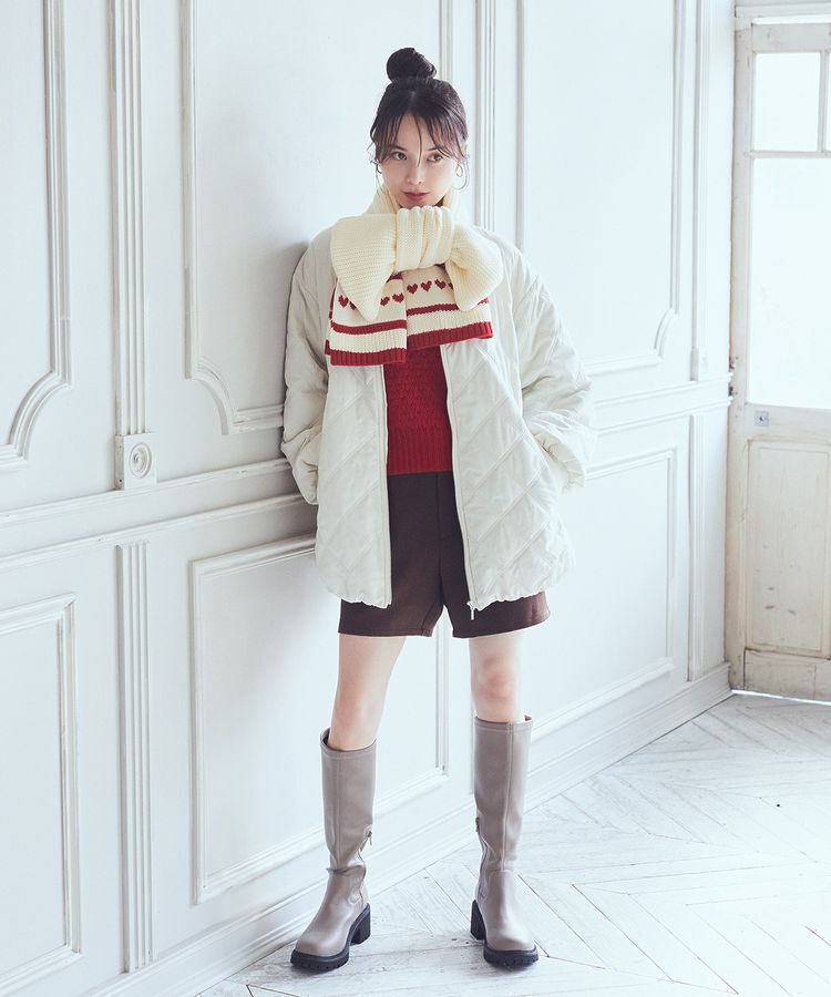 earth music&ecology「ミニハートニットマフラー」|マフラー|