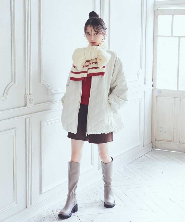 earth music&ecology「ミニハートニットマフラー」|マフラー|