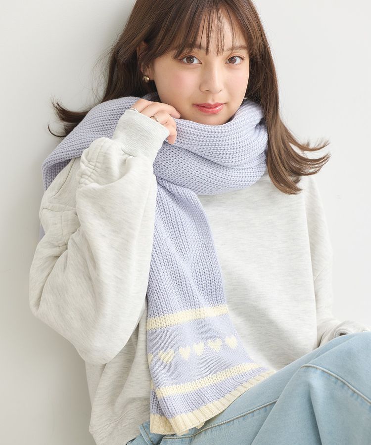 earth music&ecology「ミニハートニットマフラー」|マフラー|