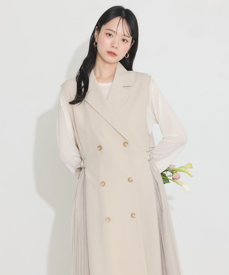earth music&ecology「サイドプリーツジレンチ」|トレンチコート|