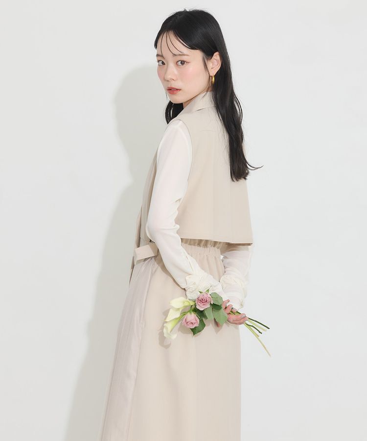 earth music&ecology「サイドプリーツジレンチ」|トレンチコート|