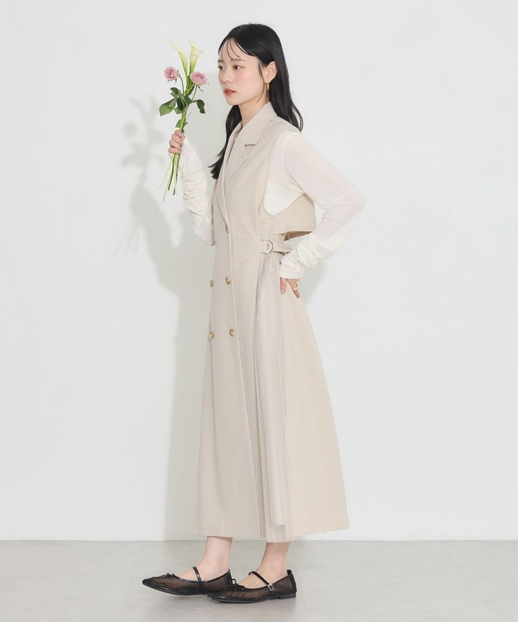 earth music&ecology「サイドプリーツジレンチ」|トレンチコート|