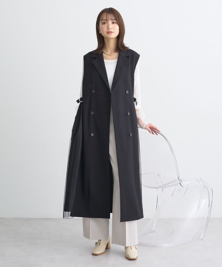 earth music&ecology「サイドプリーツジレンチ」|トレンチコート|
