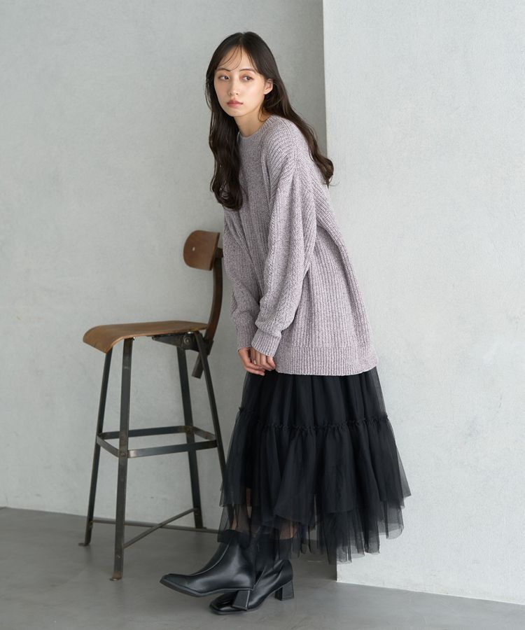 earth music&ecology「シャイニーベロアチュニック」|チュニック|