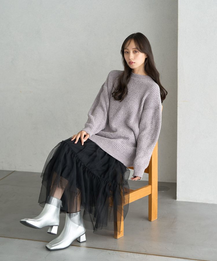 earth music&ecology「シャイニーベロアチュニック」|チュニック|