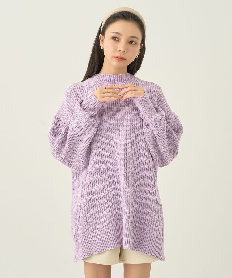 earth music&ecology「シャイニーベロアチュニック」|チュニック|