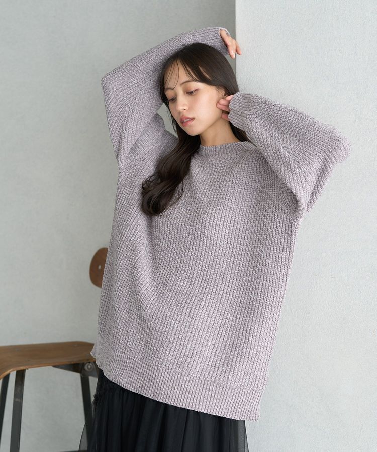 earth music&ecology「シャイニーベロアチュニック」|チュニック|