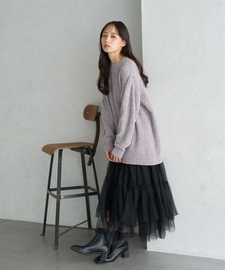 earth music&ecology「シャイニーベロアチュニック」|チュニック|