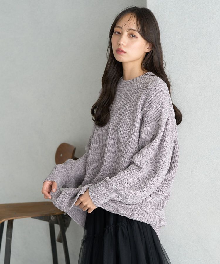 earth music&ecology「シャイニーベロアチュニック」|チュニック|Gray Beige