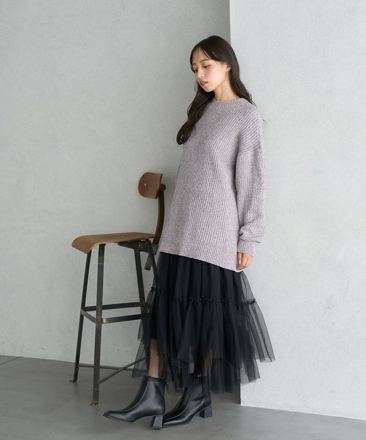 earth music&ecology「シャイニーベロアチュニック」|チュニック|