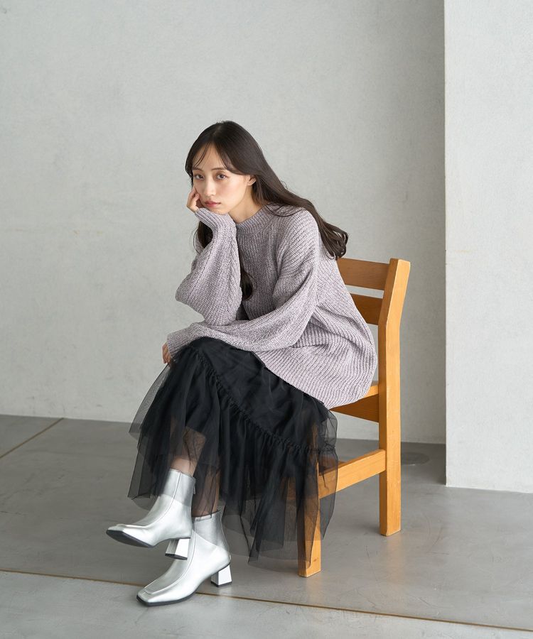 earth music&ecology「シャイニーベロアチュニック」|チュニック|