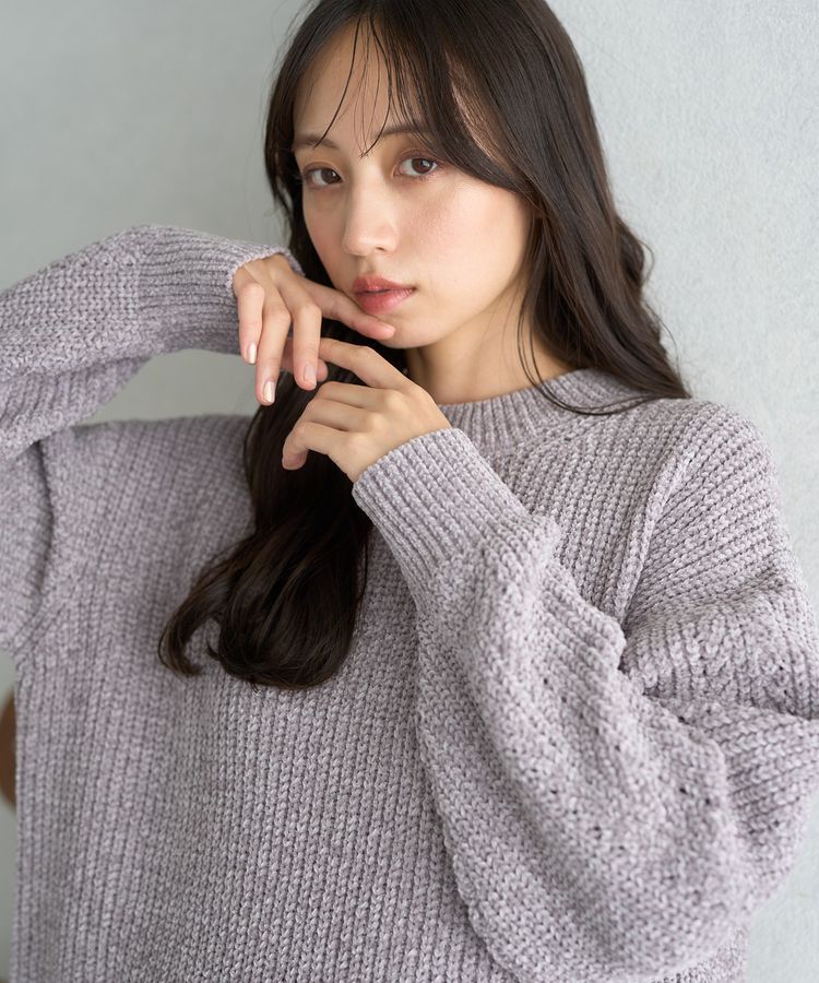 earth music&ecology「シャイニーベロアチュニック」|チュニック|