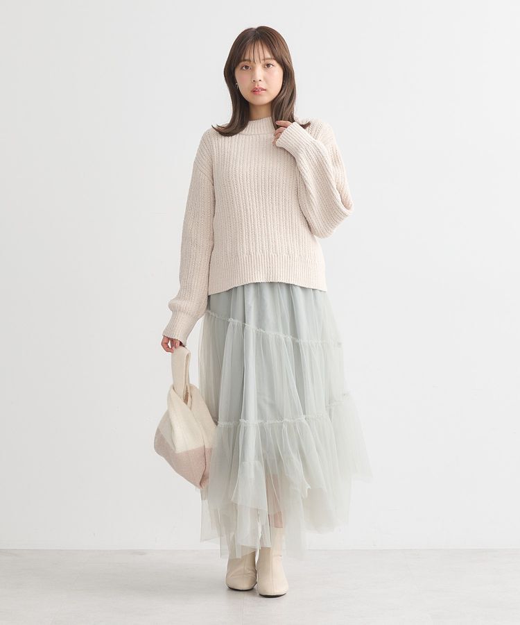 earth music&ecology「透かしベロアモールプルオーバー」|ニット・セーター|