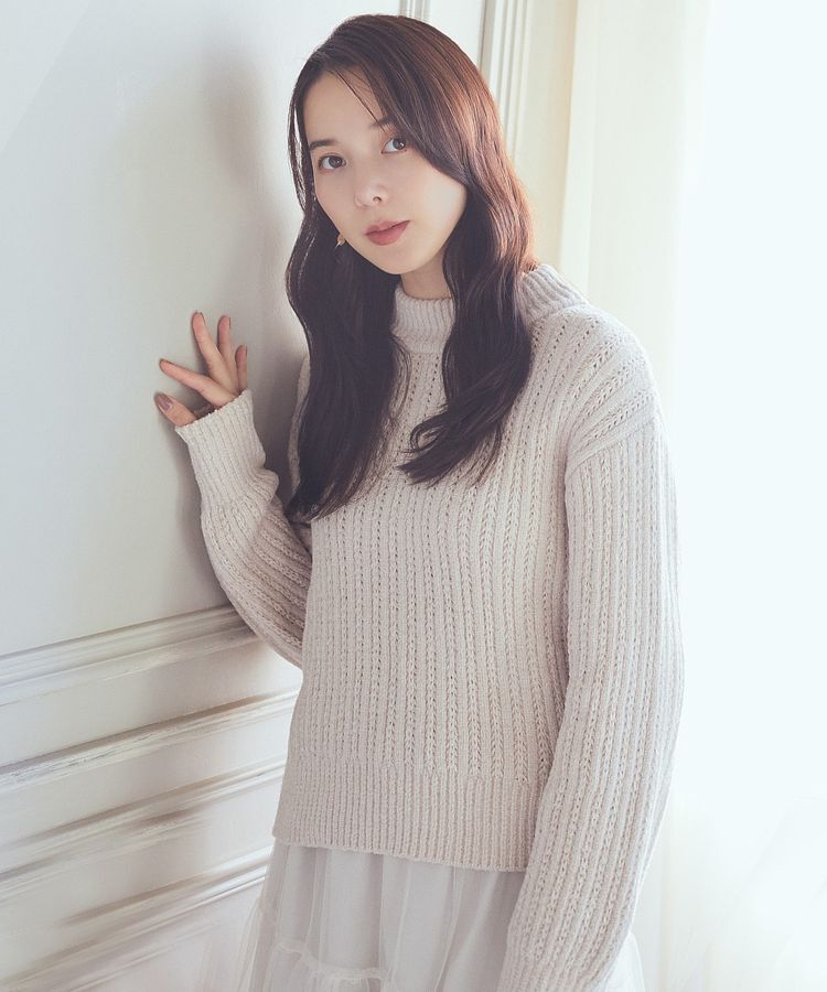 earth music&ecology「透かしベロアモールプルオーバー」|ニット・セーター|