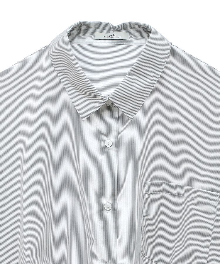 earth music&ecology「シフォン&times;チュールレイヤードシャツ」|シャツ・ブラウス|