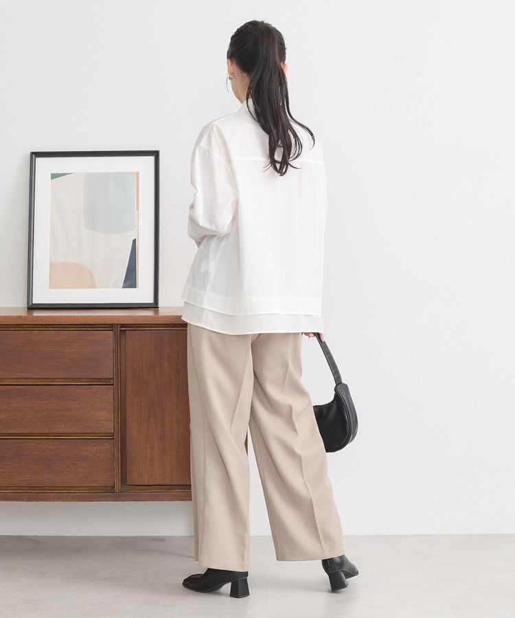 earth music&ecology「シフォン&times;チュールレイヤードシャツ」|シャツ・ブラウス|