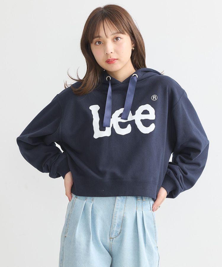 earth music&ecology「Lee&times;e.m.a.eショート丈パーカー」|スウェット・ジャージ|Navy