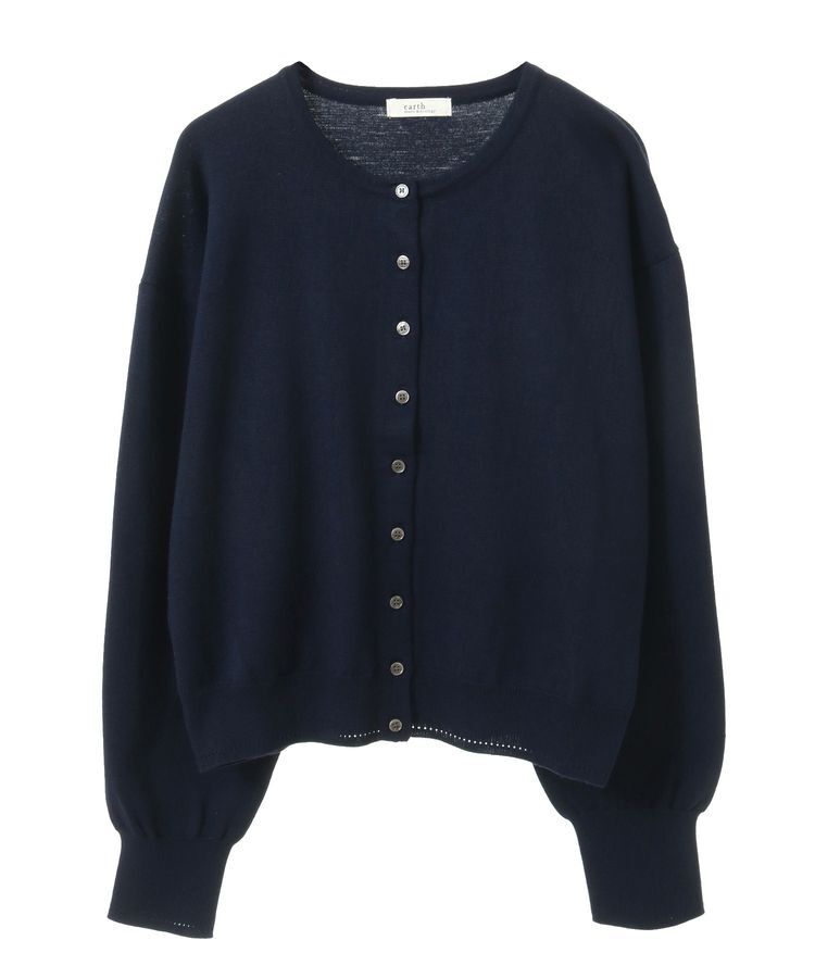 earth music&ecology「UVカット加工クルーネックニットカーディガン」|カーディガン|