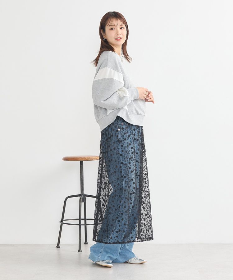 earth music&ecology「異素材ドッキングスウェット」|スウェット・ジャージ|