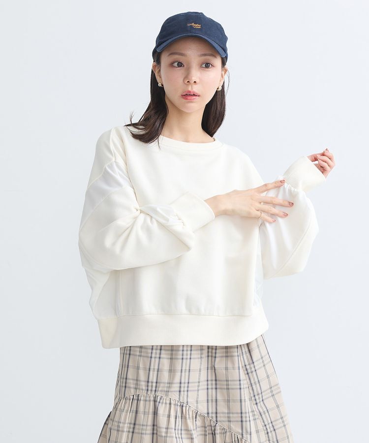 earth music&ecology「異素材ドッキングスウェット」|スウェット・ジャージ|