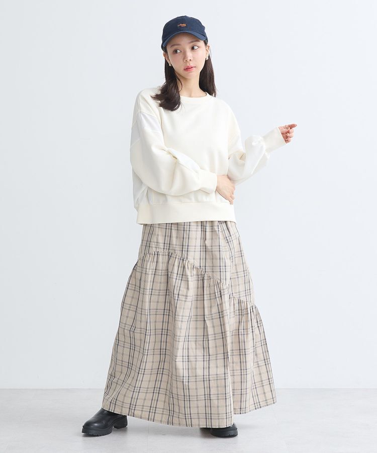 earth music&ecology「異素材ドッキングスウェット」|スウェット・ジャージ|