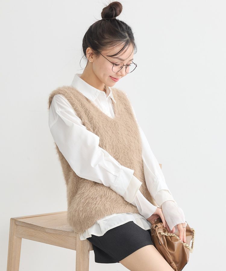 earth music&ecology「シャギーベスト」|ベスト・ジレ|