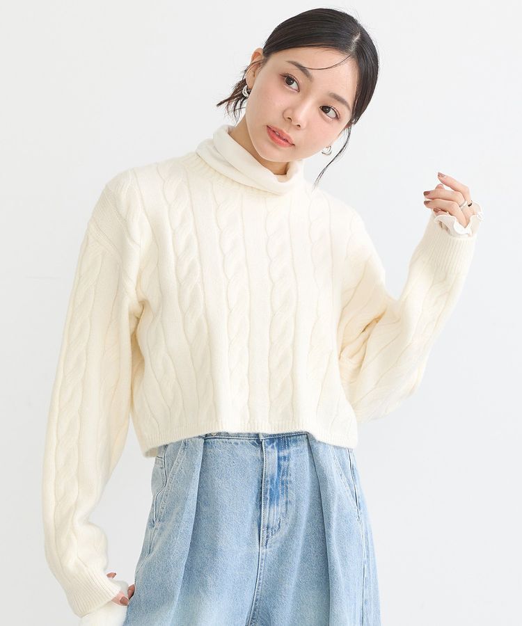 earth music&ecology「ケーブルニットプルオーバー」|ニット・セーター|
