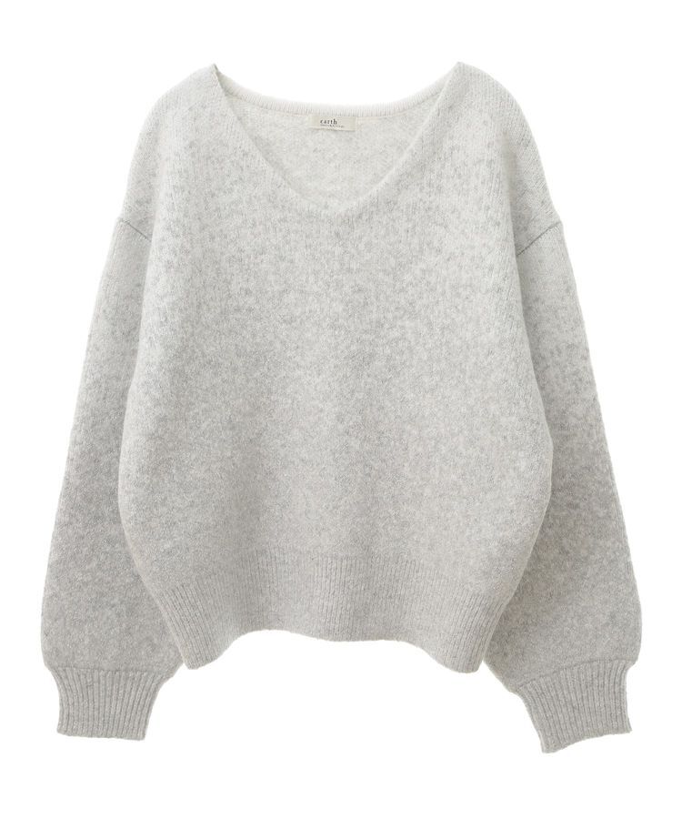 earth music&ecology「ラメグラデーションニットプルオーバー」|ニット・セーター|Light Gray