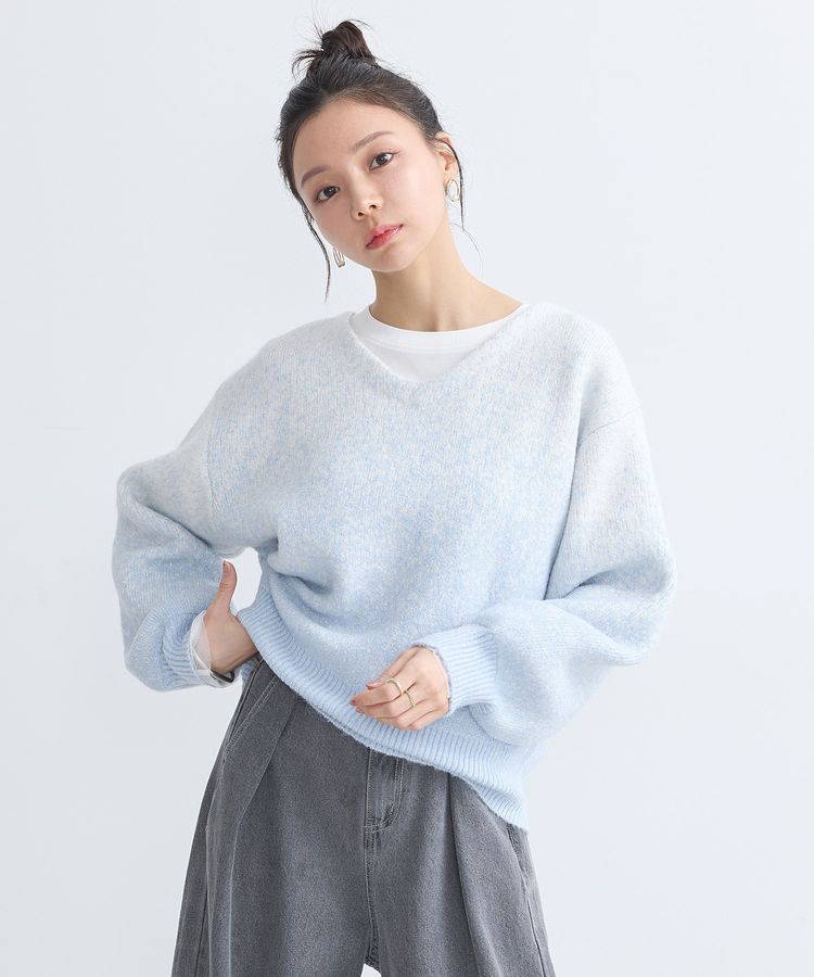 earth music&ecology「ラメグラデーションニットプルオーバー」|ニット・セーター|