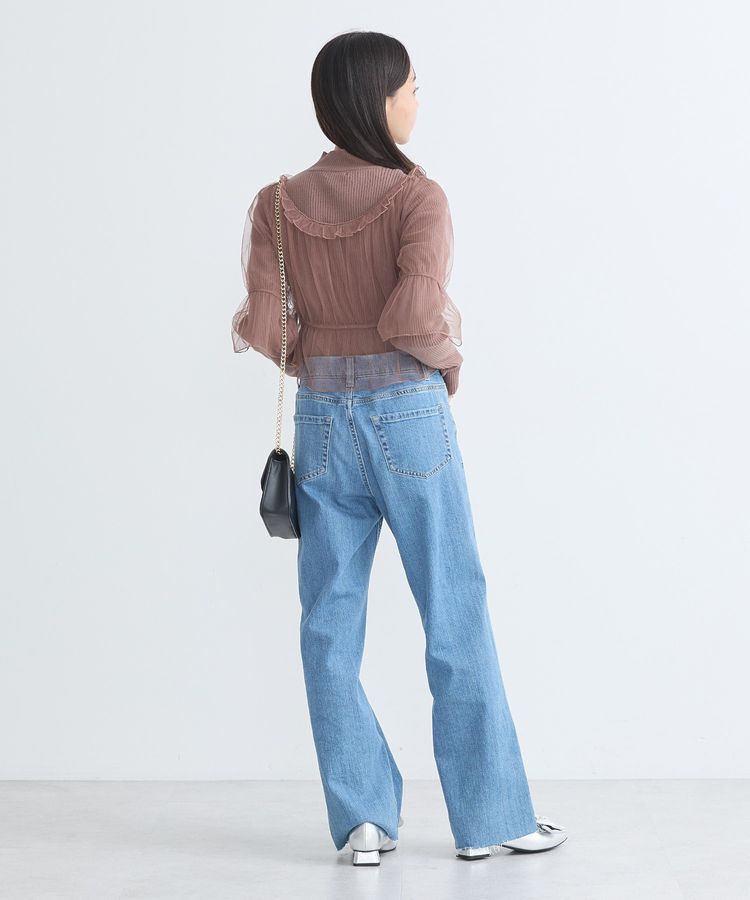 earth music&ecology「SET2点リブニットインナー+チュールプルオーバー」|ニット・セーター|