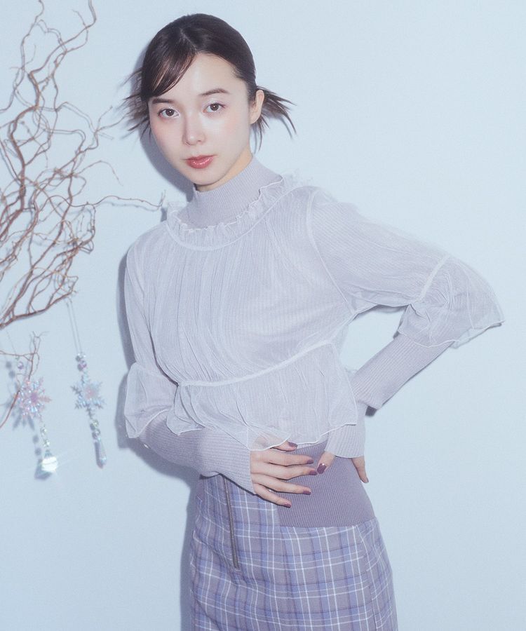 earth music&ecology「SET2点リブニットインナー+チュールプルオーバー」|ニット・セーター|