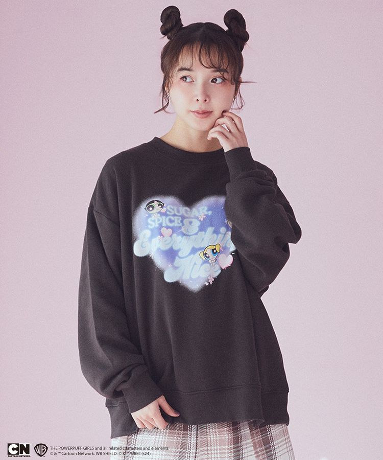 earth music&ecology「The Powerpuff Girls/emaeLスウェット」|スウェット・ジャージ|Charcoal Gray