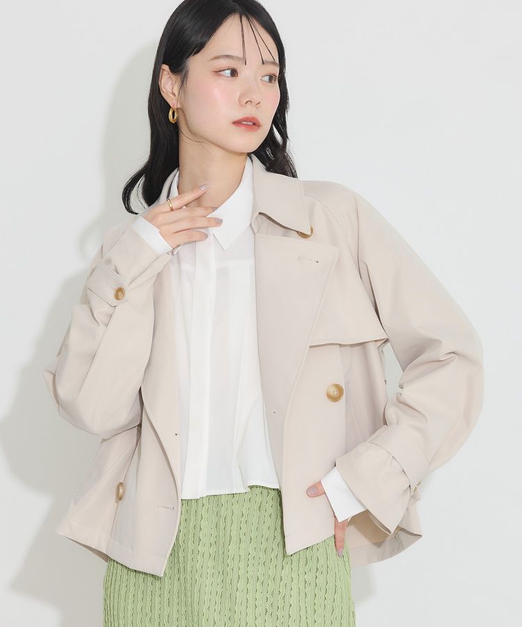 earth music&ecology「ショートトレンチコート」|トレンチコート|Light beige