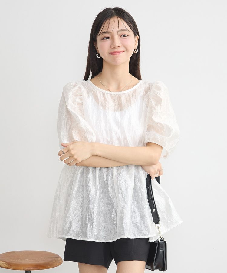 earth music&ecology「シアージャガードペプラムチュニック」|チュニック|