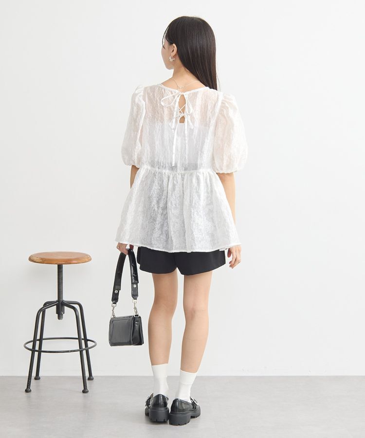 earth music&ecology「シアージャガードペプラムチュニック」|チュニック|