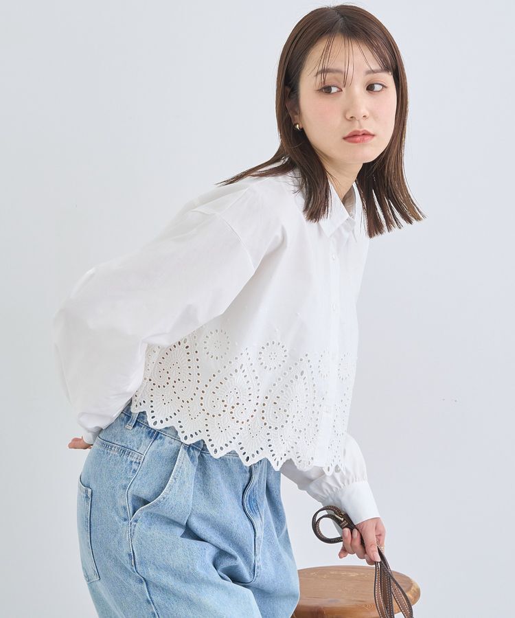 earth music&ecology「スカラップトリムシャツ」|シャツ・ブラウス|Off White